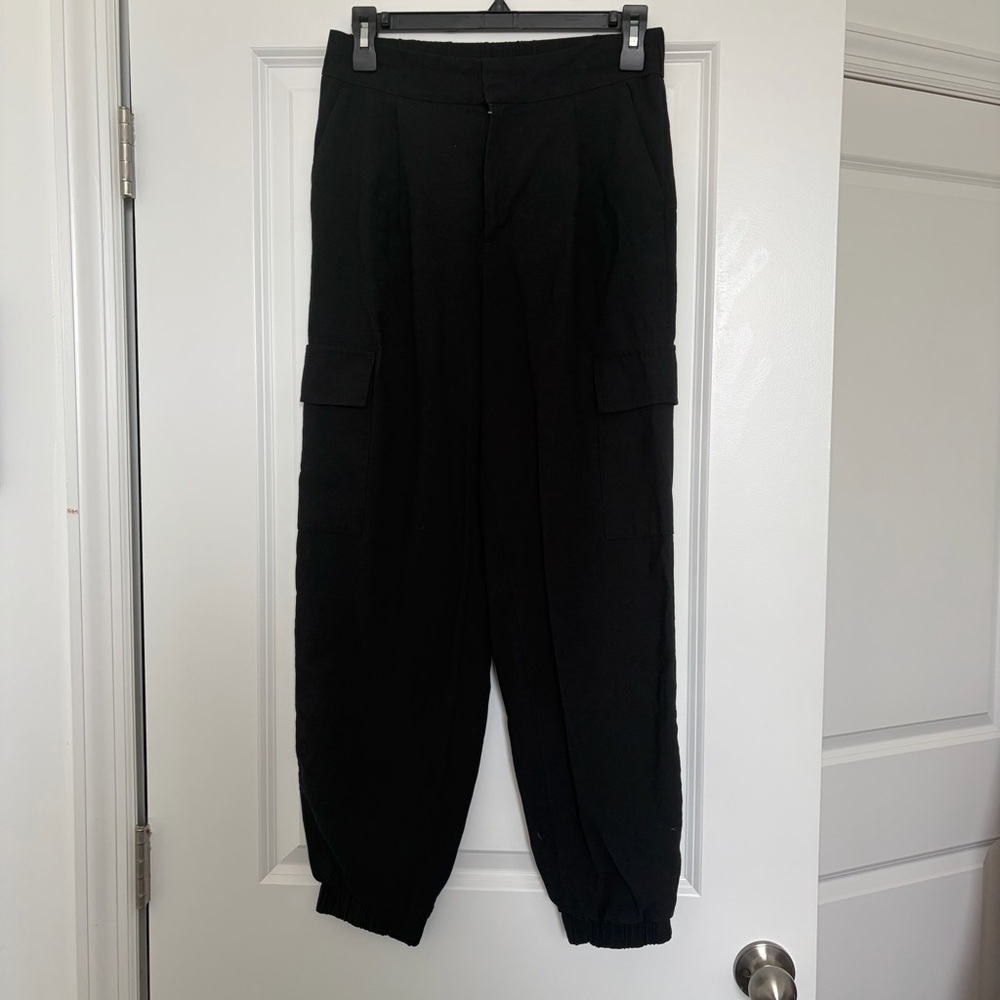 Black Cargo Jogger Pants